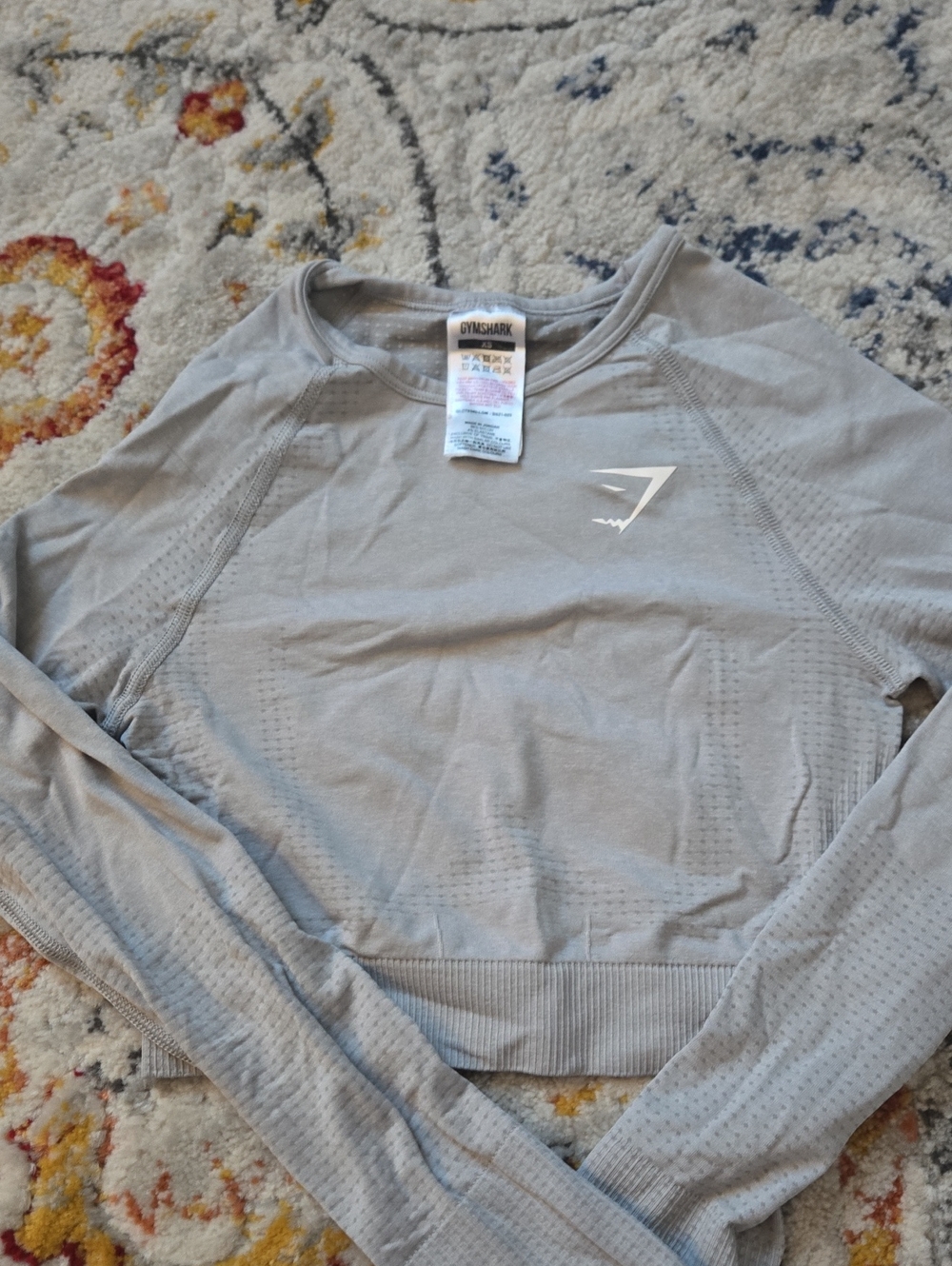 Gymshark Light Gray Seamless Long Sleeve Crop Top